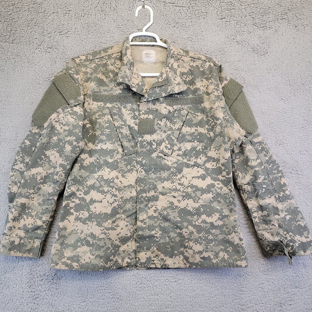 US Army Combat Uniform Jacket Mens Medium Regular Digital Camo Zip Field Shirt A